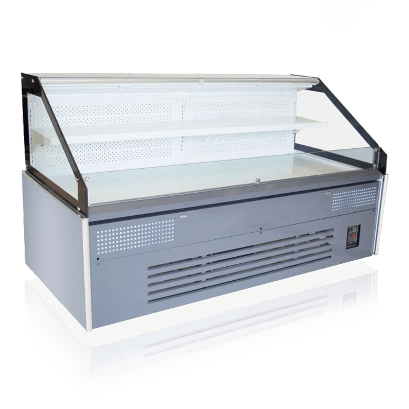 Multifunktionale, luftgekühlte, einlagige, offene Kühlvitrine (Typ Edelstahl) Multifunktionale, luftgekühlte, einlagige, offene Kühlvitrine (Typ Edelstahl)